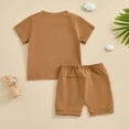 thumbnail image 4 of Mnyotv Short Sleeve Crewneck Tops and Shorts with Pockets for Toddler Boys Summer Clothes Matching Sets Size 0-6 Months, 4 of 6