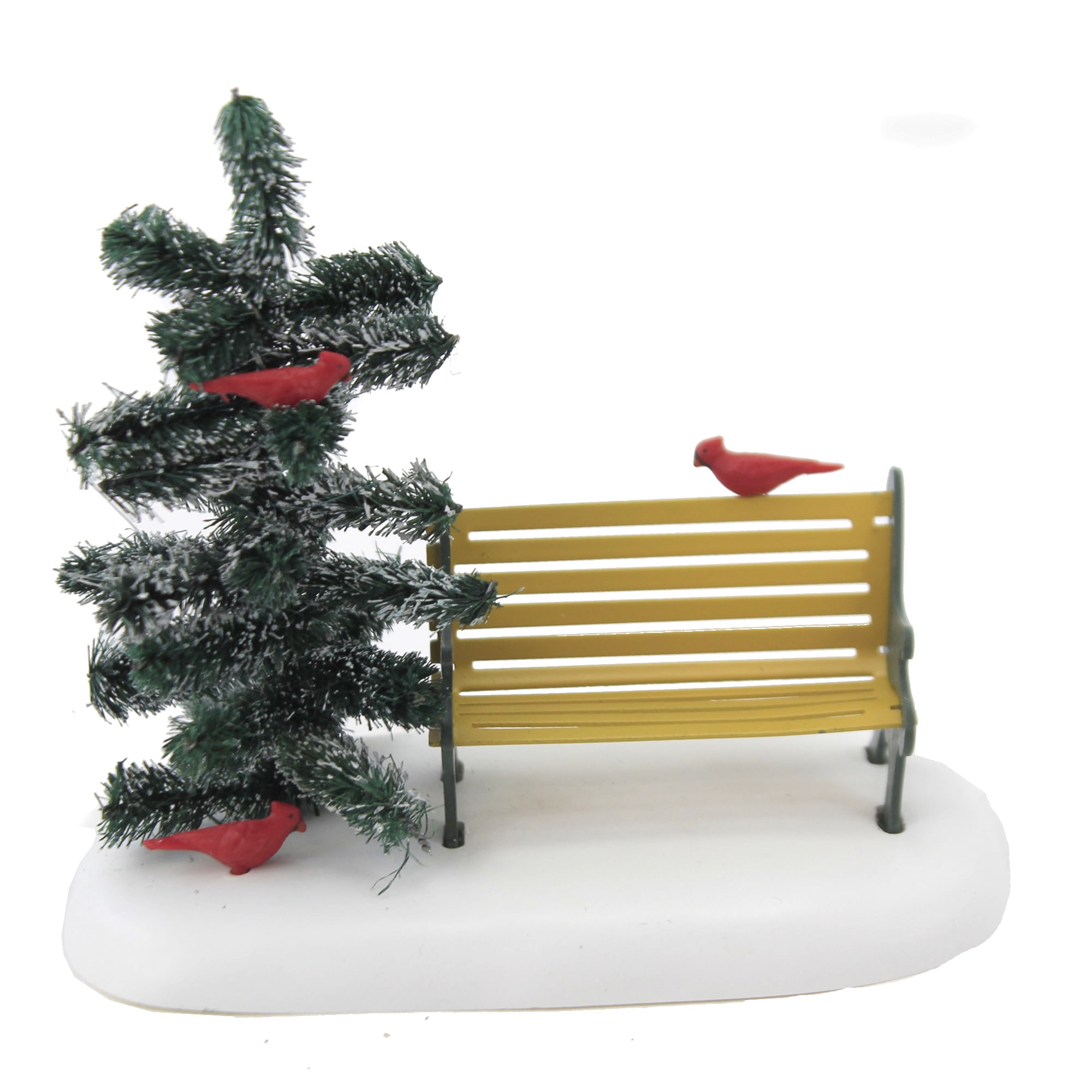 Department 56 Accessory Cardibnal Christmas Bench Village Tree Birds 6007663