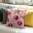 thumbnail image 3 of BANET Cute Pink Fruit Throw Pillow Covers for Toddler Decor Decorative Pillow Case Pillowcase Super Soft Plant Outdoor Pillows Covers Bedroom Tree 24x24in, 3 of 5