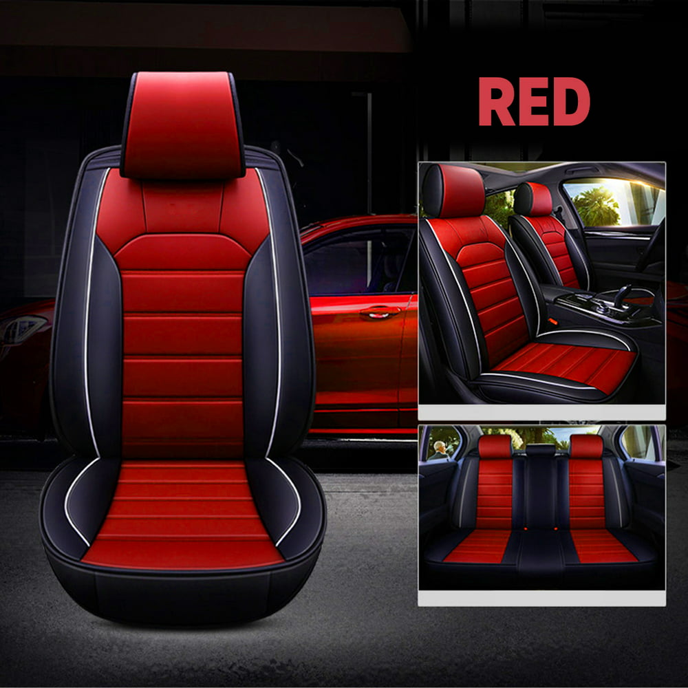 Leather Armchair Seat Covers Pu Leather Seat Cover Front Rear Full Set With Headrest Sit