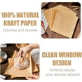 thumbnail image 4 of Xiao Hua 200 pieces of heat sealed baking bags, no sealing cowhide sandwich bags with windows, oil resistant biscuit bags, suitable for packaging cakes and snacks (7.5 x 7.1 inches) Brown,, 4 of 4