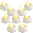 thumbnail image 1 of Paquete de 24 velas flotantes impermeables sin llama, velas de té LED parpadeantes con batería blanca cálida, bodas, fiestas, centros de mesa, piscina y spa, 1 of 5