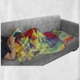 thumbnail image 6 of Safari Soft Flannel Fleece Throw Blanket, Polygonal Lion Face with Geometric Shades and Effects Exotic King of Jungle Theme, Cozy Plush for Indoor and Outdoor Use, 70" x 90", Multicolor, by Ambesonne, 6 of 6