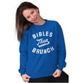 thumbnail image 3 of Bibles Then Brunch Funny Religious Women Plus Size Crewneck Sweatshirt Brisco Brands 3X, 3 of 5