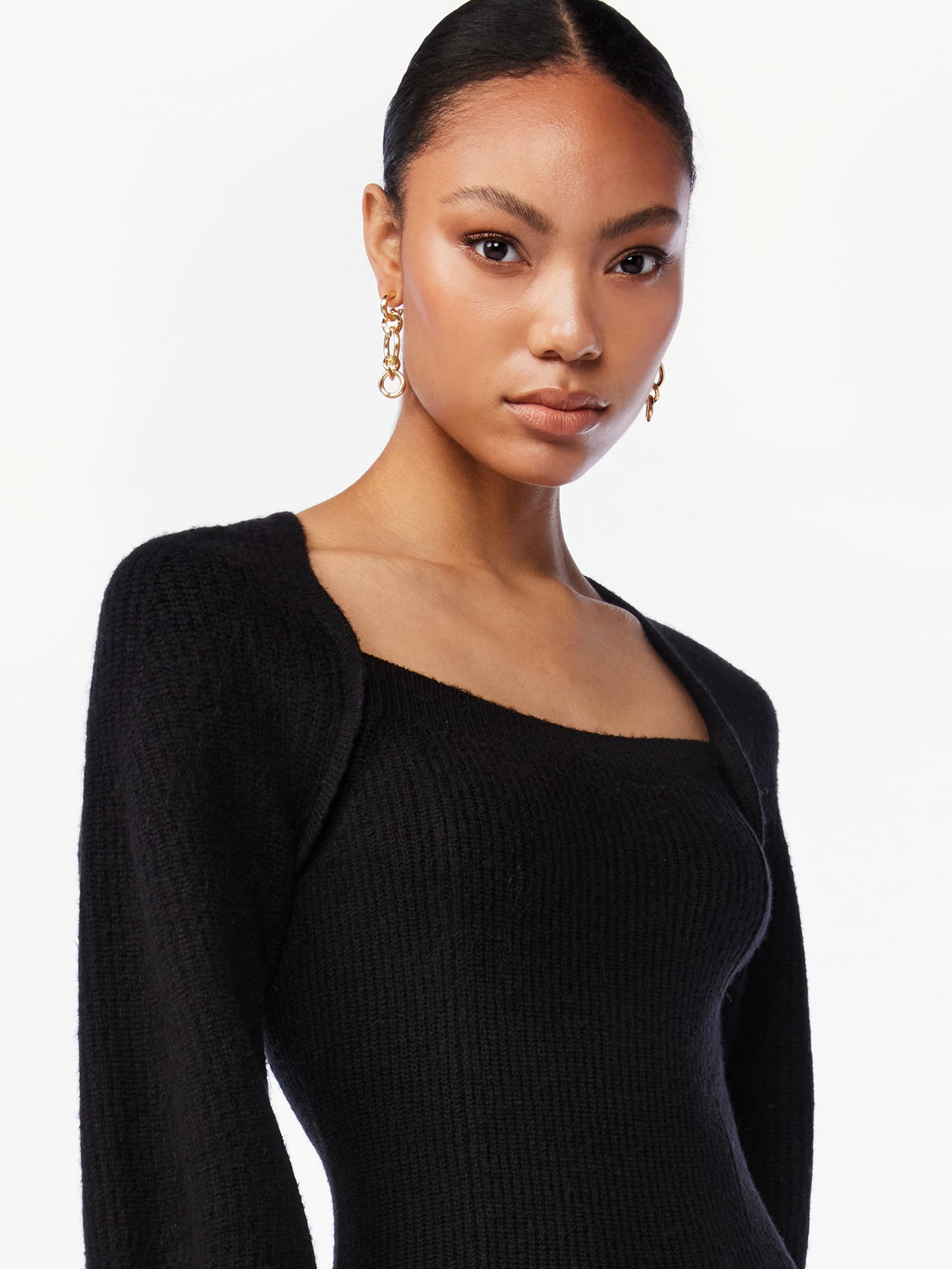 Scoop Women's Square Neck Sweater Dress 