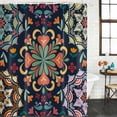 thumbnail image 2 of Vintage Flower Shower Curtain, Waterproof Shower Curtains for Bathroom, Boho Abstract Colorful Ethnic Floral Washable Fabric Bathtub Curtain Set Bath Decor with 12 Hooks Standard 72"x72", 2 of 8