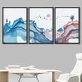 thumbnail image 2 of IDEA4WALL Framed Canvas Print Wall Art Set Pastel Watercolor Abstract Wave Forest Nature Wilderness Modern Art Decorative Landscape Rustic for Living Room, Bedroom, Office - 24"x36"x3 Black, 2 of 5