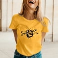 thumbnail image 2 of TSADFHJI Hauts de Noël pour Femmes, T-Shirt Imprimé Abeilles Manches Courtes Col Rond TTG Jaune, 2 of 5