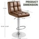 thumbnail image 3 of JJUN Bar Stools Modern Pu Leather Swivel Adjustable Hydraulic Bar Stool Square Counter Height Stool Set of 2 (Brown), 3 of 8