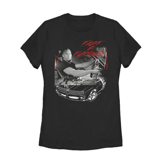 Women's Fast & Furious Dom's Race  Graphic Tee Black Small