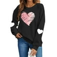 thumbnail image 2 of Ounisa Womens Valentines Sweatshirt Funny Love Heart Long Raglan Sleeve Graphic Shirt Casual Pullover Top, 2 of 8