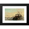 thumbnail image 2 of Henri Van Seben 24x17 Black Modern Framed Museum Art Print Titled - Winter Farm Scene (1881), 2 of 5