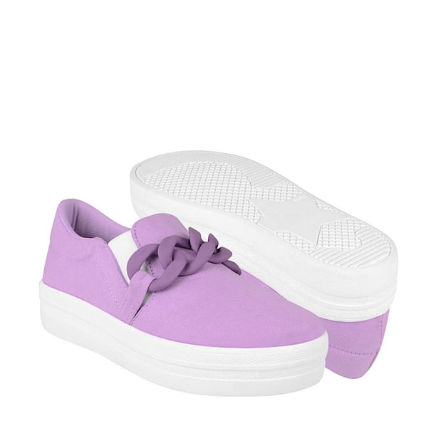 TENIS CASUALES DAMA LUCA MAZZI 1105 SUEDE MORADO LUCA MAZZI 1105