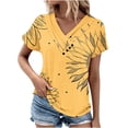 thumbnail image 2 of Fiudx Camisas de Mujer Top de Primavera/Verano de Manga Corta Informal de Moda con Cuello En V para Mujer, 2 of 4