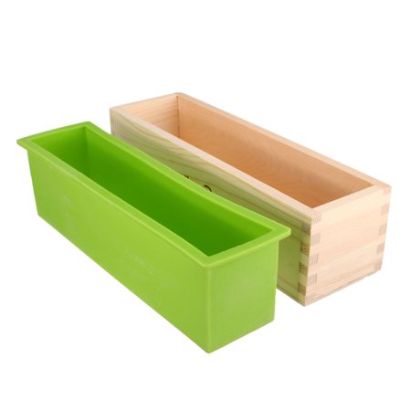 Flexible Silicon Mold - Wedlies Rectangle Silicone + Wood Soap Mold Wooden Box DIY Tools Toast Loaf Baking Cake Molds