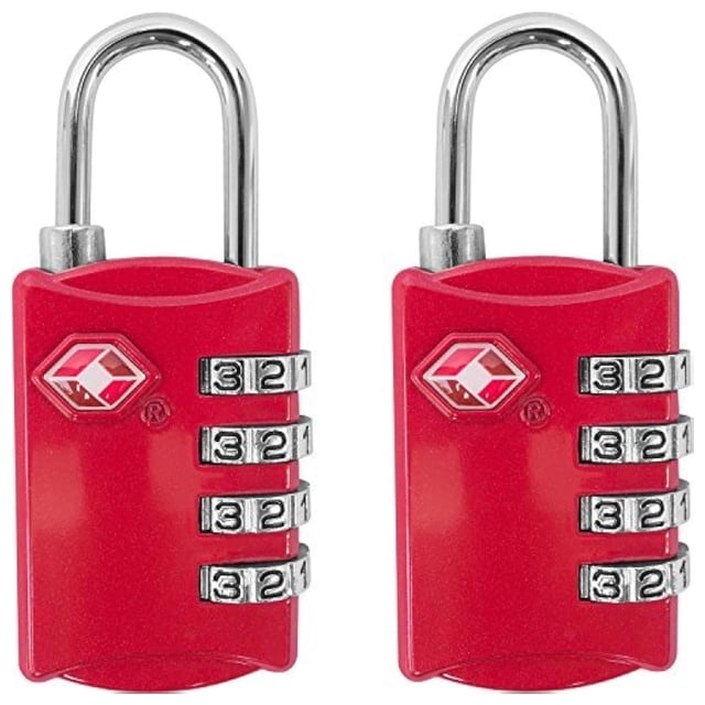 Candados TSA para equipaje, herramientas deseadas, acero duradero, 2 unidades, rojos