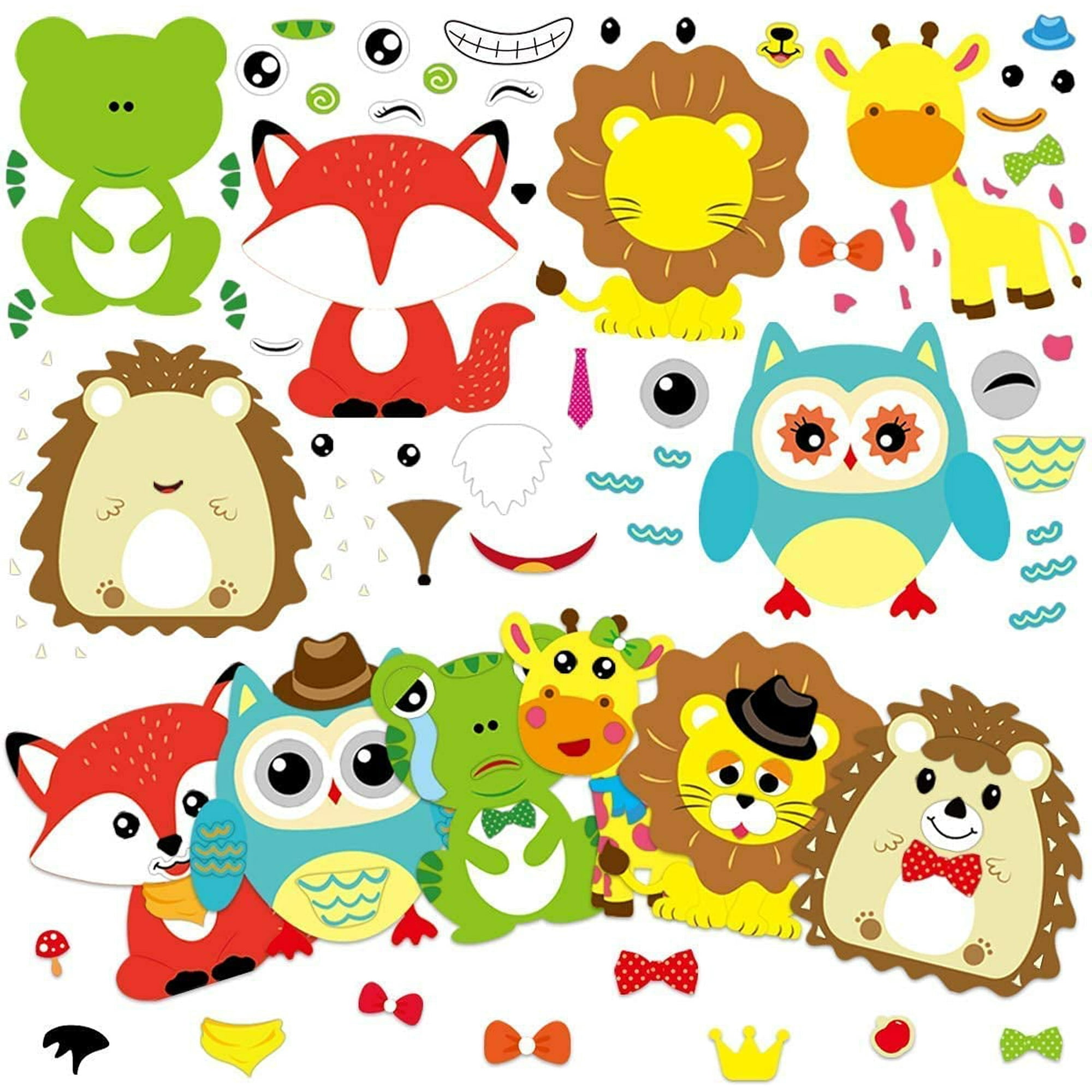 18 Animals Stickers for Kids EVA Foam Animal Craft Kit DIY Create Your Own  Animal for Animal Woodland Zoo Birthday Party Supplies | Walmart Canada