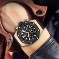 thumbnail image 5 of Mens Chronograph Waterproof Sports Analog Quartz Silicone Band Fashion Wrist Watch for Men, 5 of 8