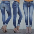 thumbnail image 2 of njshnmn Plus Size Womens Jeans Stretchy Slim Leggings Jeans Pencil Tight Trousers, 2 of 8