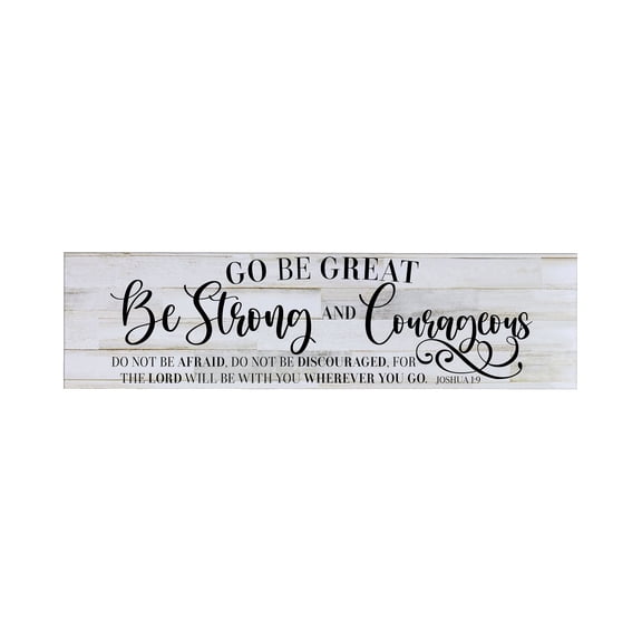 LifeSong Milestones Inspirational Modern Wooden Wall Hanging Plaque 10x40 - Go Be Great