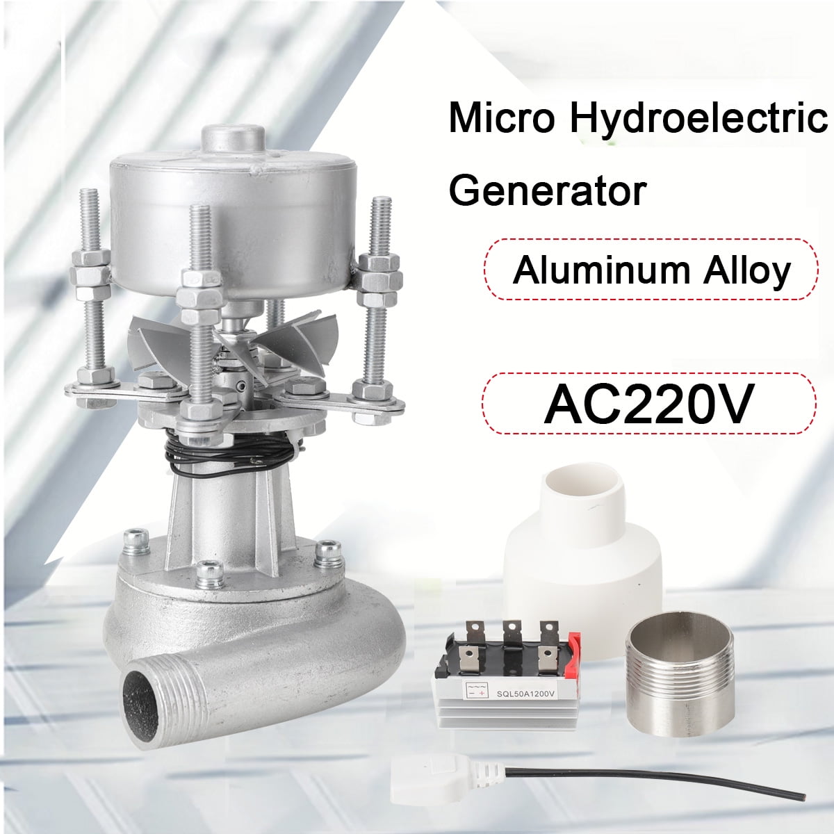 SUDEG Micro Hydroelectric Generator 500W 220V High Power Hydro Generator Turbine Generator Hydroelectric Power Station Water Turbine Water Flow Generator Micro Hydroelectric Generator
