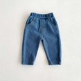 thumbnail image 1 of Pantalones vaqueros de color liso para niños de 0 a 5 años, pantalones suaves para recién nacidos, pantalones casuales sencillos de otoño, 1 of 6