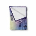 thumbnail image 2 of Lantern Soft Flannel Fleece Throw Blanket, Street in a Sinister Violet Environment Raven on a Branch Night, Cozy Plush for Indoor and Outdoor Use, 60" x 80", Violet Multicolor, by Ambesonne, 2 of 6