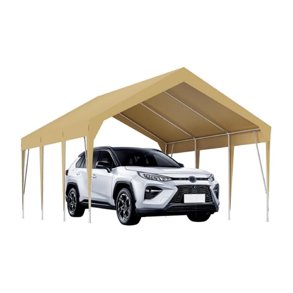 Bingirl Carport Shelter Industrial Grade Frame Full Weather Protection Height Adaptable Frame Multi Vehicle Coverage for Outdoor Vehicle Storage RV Parking