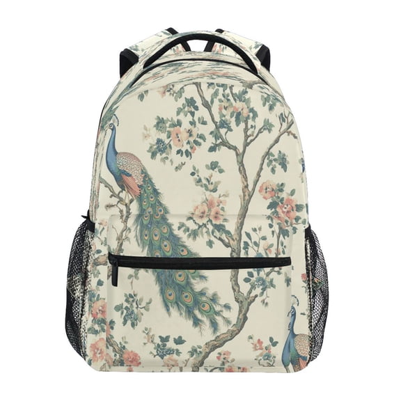 DIXRUYEE Backpack Schoolbag Peacock Paradise Pattern 15L/18L 2-SIZE