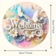thumbnail image 3 of Welcome Door Number Wooden Home Decoration Flower Wreath Wooden Sign Wall Door Ornament, 3 of 6