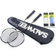 thumbnail image 1 of Original Design 2Pcs Badminton Racket, 4U Composite Carbon Fibre 24-28lbs, Tacky Grip, Hardline Design for Power & Control, Free Bag and Grip Tapes, 1 of 12