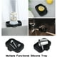 thumbnail image 4 of Silicone Bathroom Soap Dishes with Drain Spout-Bathroom and Kitchen Sink Organizer,Sponge Holder,Dish Soap Tray,Perfect for Dispenser,Scrubber,Bottle,Cup on Sink or Counter-Black 4.9"×3.2", 4 of 5