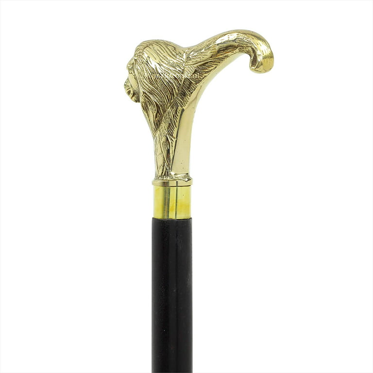 FYNJREX Walking Cane with Brass Handle - Lightweight Walking Stick - Canes  for Men,Women and Seniors – Vintage Victorian Cane - Grandpa Gift