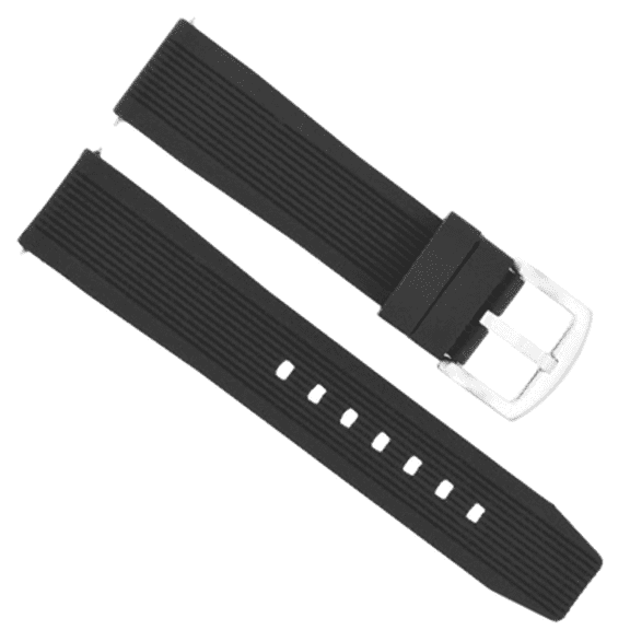 22MM SILICONE RUBBER DIVER BAND STRAP FOR TAG HEUER CARRERA FORMULA F1 BLACK