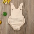 thumbnail image 2 of Infant Baby Girl Boy Cotton Romper Sleeveless Sling Solid Color Jumpsuit, 2 of 7