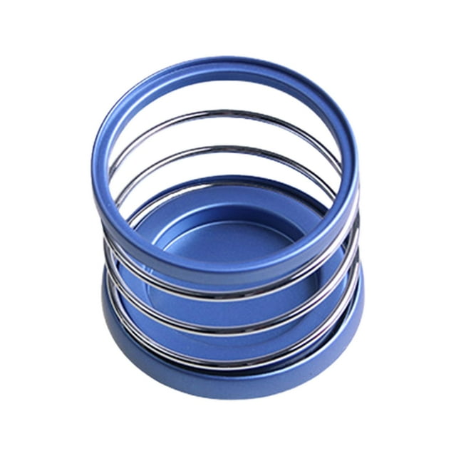Soporte para botella de bebida para coche, soporte para teléfono, organizador de refrescos, resorte de alambre de acero Azul