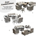 thumbnail image 5 of Vcatnet 10 Pieces Patio Furniture Outdoor Sectional Sofa Wicker Conversation Set with Rocking Chairs and Fire Pit Table for Garden,Poolside,Beige, 5 of 8