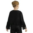 thumbnail image 2 of YiZYiF Girls Boys Western Cowboy Cowgirl Costume Long Sleeve Fringe Jacket Tops Kids Halloween Party Black 14, 2 of 7