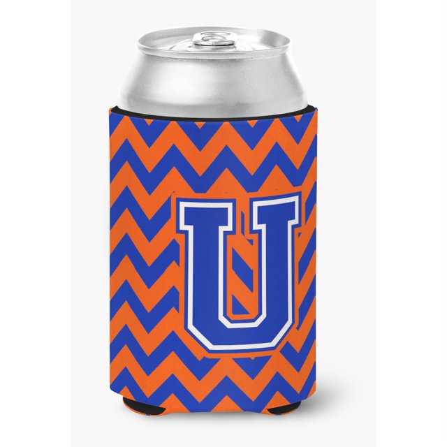 "Treasures CJ1044-UCC Letra U Chevron Naranja y Azul Abrazadera de Latas o Botellas, Multicolor" Caroline's Treasures CJ1044-UCC