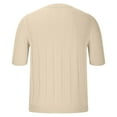 thumbnail image 4 of LYEAA Men Shirts Casual Short Sleeve Crewneck Knit Pullover Summer Tees Solid Fashion Outdoor Tee Tops Breathable Comfortable Soft Everyday Clothes Beige L, 4 of 6