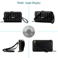 thumbnail image 3 of Peacocktion - Cartera Para Mujer, Tarjetero, Tarjetero, Rfid, Gran Capacidad, Bandolera, 2 Correas, Color Negro, 3 of 5