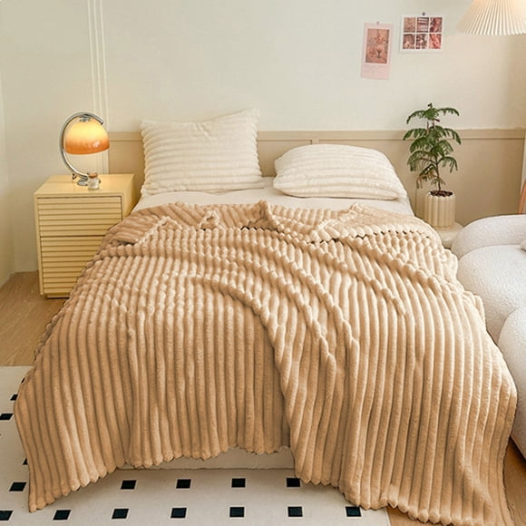 Double Layer Raschel Throw Blanket Soft Thick Heavy Weight Oversized Bed Sofa Couch Warming Cozy Comfort for Winter Home Uso, Ukhbmc