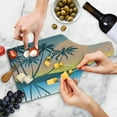 thumbnail image 4 of Bird Cutting Board, Tropical Island Setting Sun Exotic Bird Small Island and Ocean Soft Color Palette, Decorative Tempered Glass Cutting and Serving Board, Wine Bottle Shape, Multicolor, by Ambesonne, 4 of 5