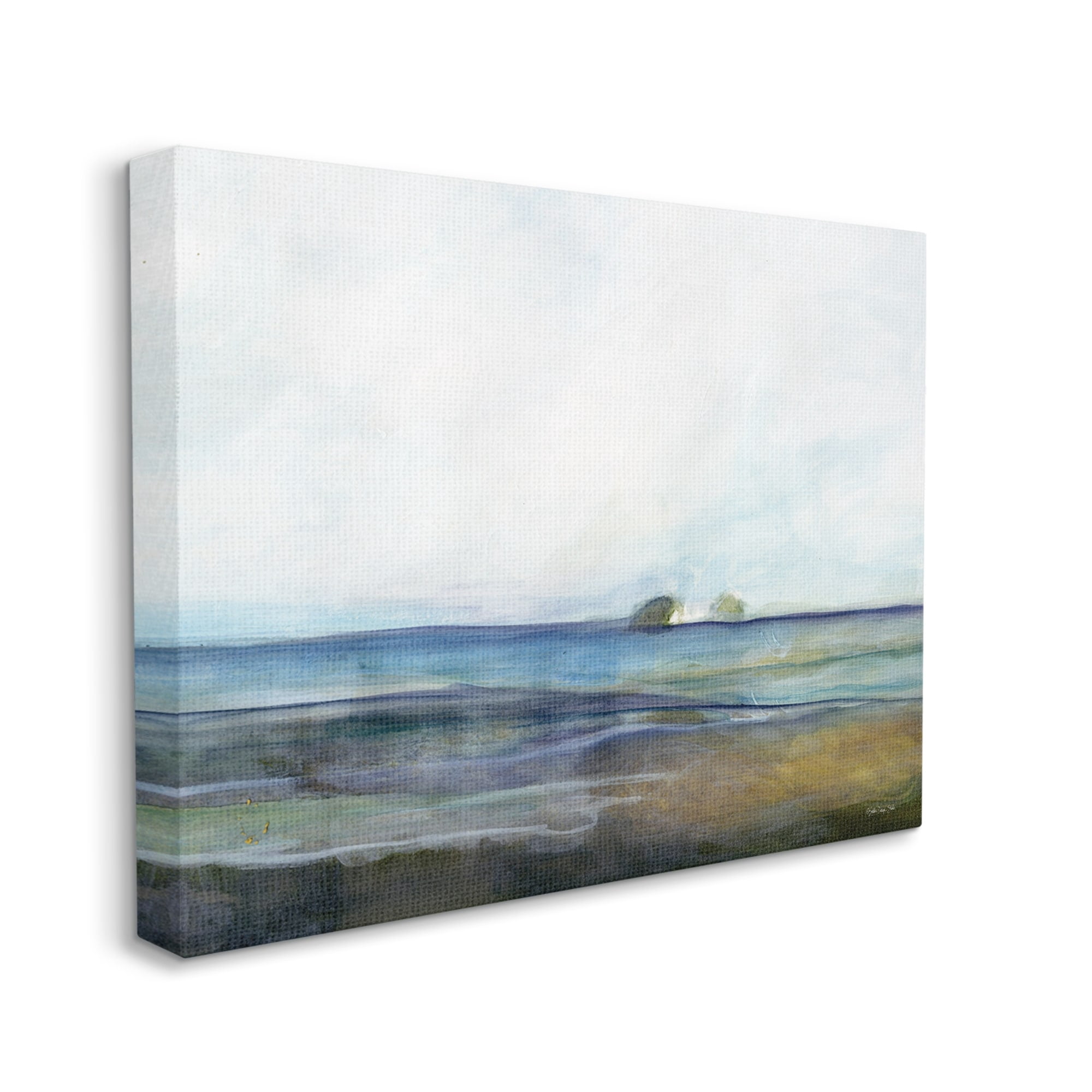 Stupell Abstract Beach Shore Nautical Landscape Abstract Painting Gallery Wrapped Canvas Print Wall Art