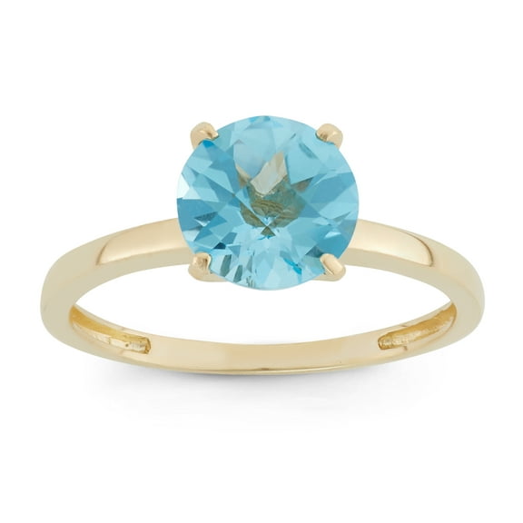10k gold round gemstone ring