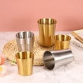 thumbnail image 5 of 4 Pcs 304 Stainless Steel Cups,10.14oz/300ml Water Glasses Cup Metal Tumbler Silver, 5 of 7