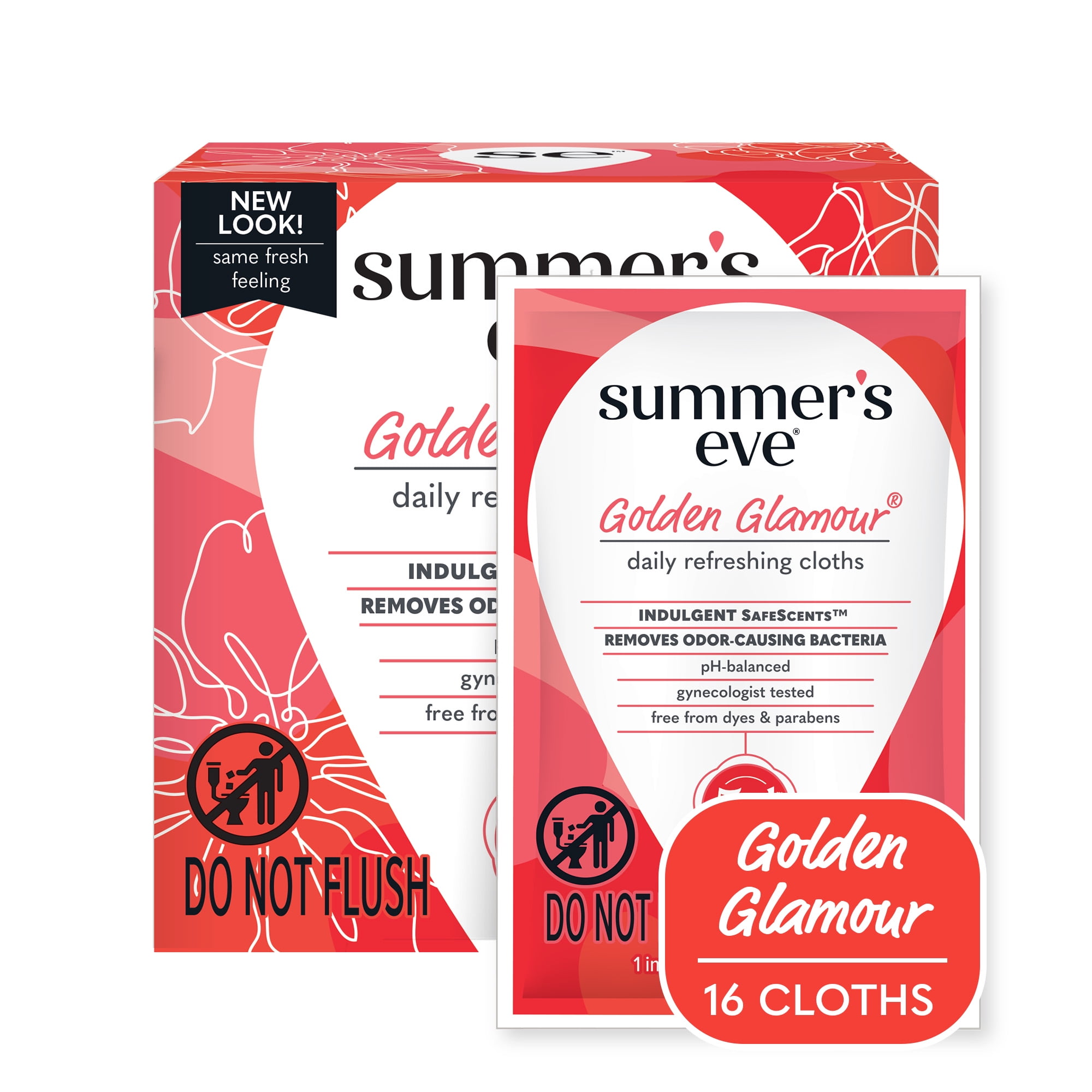 Summer's Eve Golden Glamour Daily Feminine Wipes, Removes Odor, pH