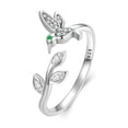 thumbnail image 1 of Anillo de plata 925 con forma de colibrí ajustable para mujer, 1 of 2