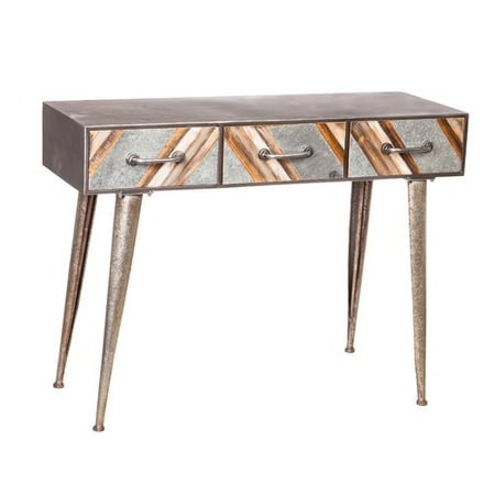 Gracie Oaks Clive Metal And Wood Hall Console Table