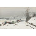 thumbnail image 2 of Eugène Galien-Laloue 18x12 Gold Ornate Wood Frame and Double Matted Museum Art Print Titled - Quai De Bercy Under the Snow, 2 of 4